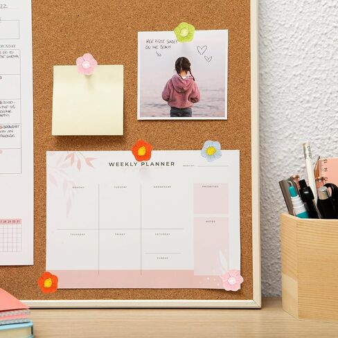 36pcs Flower Push Pins, Flower Thumb Tacks Cute Decorative Push Pins Colorful Floret Push Pin for CorkBoard Whiteboard Photo Wall Map Office Home in Saudi Arabia