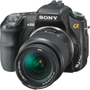Sony Alpha A200K 10.2MP Digital SLR Camera Kit with Super SteadyShot Image Stabilization with 18-70mm f/3.5-5.6 Lens in Kuwait