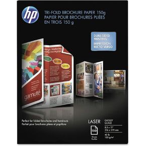 Hp Q6612a Tri-Fold Laser Brochure Paper, 97 Brightness, 40Lb, 8-1/2 X 11, White, 150 /Pack in Saudi Arabia