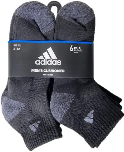 ADIDAS 6 PAIRS MEN'S CUSHIONED AEROREADY SOCKS SHOES SIZE 6-12 in Saudi Arabia