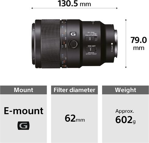 عدسات اف اي ماكرو جي او اس اس 90 ملم F2.8 | عدسة مقربة اي - ماونت مقاس M من سوني SEL90M28G in Saudi Arabia