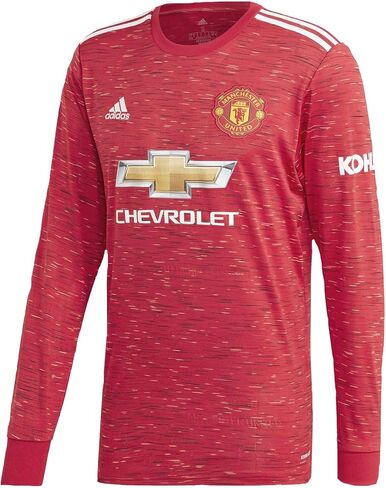 adidas Men's Soccer Manchester United 20/21 Home Long Sleeve Jersey in Saudi Arabia