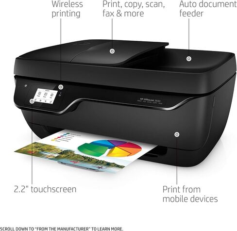 HP OfficeJet 3830 All-in-One Wireless Color Printer with Mobile Printing, HP Instant Ink & Amazon Dash Replenishment Ready (K7V40A) (Renewed) in Saudi Arabia