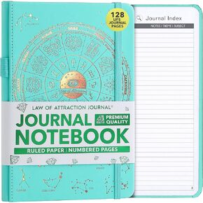 مجلة قانون الجذب Freedom Mastery - ورق مسطر، صفحات مرقمة، ورق أبيض عاجي 100 جرام في المتر المربع، دفتر ملاحظات مع حامل قلم، A5 in Kuwait
