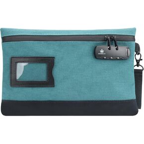 Furry Money Bag with Lock, 11.8x7.9 Fluffy Faux Fur Cash Bag Cute Bank Bag for Cash, Passports, Notary Supplies, Medicine, Valuable Storage Bag (Blue) in Saudi Arabia