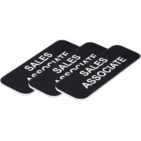 Sales Associate 1 x 3" Name Tag/Badge, Black, (3 Pack) in Kuwait