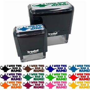 I Wish This Had a Name Genie Lamp Teacher Student School Self-Inking Rubber Stamp Ink Stamper - 1-1/2 Inch Small - Black Ink in Saudi Arabia