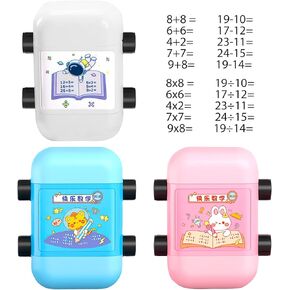 3 قطع من طوابع الرياضيات الدوارة 2 في 1: ختم تعليمي رقمي قابل لإعادة الاستخدام، ختم تعليمي رقمي بتصميم أسطواني في غضون 100 تصميم دوار للرياضيات، ختم تعليم الرياضيات in Kuwait