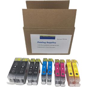 10 خرطوشة حبر طابعة Canon PIXMA MP610 متوافقة مع 2 من كل Canon PGI-5/CLI-8 (PGBK/BK/C/M/Y) أسود/سماوي/أرجواني/أصفر لطابعة PIXMA MP-610 النافثة للحبر in Kuwait