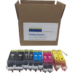 خرطوشة حبر كانون MP980 MP 890 متوافقة مع Canon PGI-220/CLI-221 (PGBK/BK/C/M/Y/GY رمادي) أسود/سماوي/أرجواني/أصفر/رمادي لـ Pixma MP-980 الكل في -واحدة طابعة نافثة للحبر in Kuwait