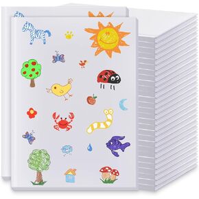 Fuutreo 24 Pcs White Blank Books Blank Hardcover Sketchbooks Blank Notebook Hard Cover White Journal for Kids Reading Writing Sketch, 18 Sheets Each, 11.46 x 8.5 Inch in Saudi Arabia