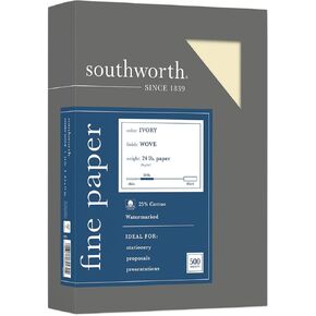 Southworth 404Ic 25% Cotton Business Paper Ivory 24 Lbs. Wove 8-1/2 X 11 500/Box Fsc in Saudi Arabia