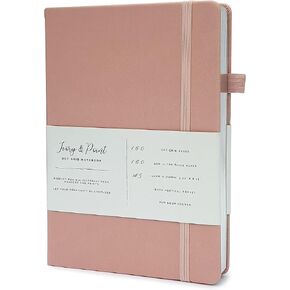 Ivory & Point - Premium Quality Bullet Dotted Journal Notebook - 160 Pages, 160 GSM Bleed & Ghost Proof Thick White Dotted Paper - A5 Dotted Journal - Dot Grid Notebook - Minimalist Art Dot Journal (Black)