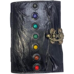 Sufi Leather- New Antique Handmade Notebook Journal Book Seven Medieval Stone Embossed Of Shadows Office Diary College Poetry Sketch Deckle Paper ( 7X5 Inches ) (Black), 7'' x 5'' (SLC-01) in Saudi Arabia