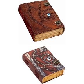 Hocus Pocus Book of Spells دفتر ملاحظات مصنوع يدويًا من الجلد العتيق مع كتاب قفل للظلال وكتاب تعويذة Hocus Pocus 2 كتب إملائية مع تعويذات حقيقية مثالية لمستلزمات السحر في ديكور الهالوين in Kuwait