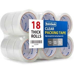 شريط تغليف شفاف من بينجيسك 1.9 انش × 65 ياردة، 18 لفة، قلب 3 انش، اجمالي 1170 ياردة، شريط تغليف شديد التحمل للشحن ونقل الختم والبريد in Kuwait