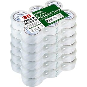 HERKKA Clear Packing Tape, 36 Rolls Heavy Duty Packaging Tape for Shipping Packaging Moving Sealing, Thicker Clear Packing Tape, 1.88 inches Wide, 65 Yards Per Roll, 2340 Total Yards in Saudi Arabia