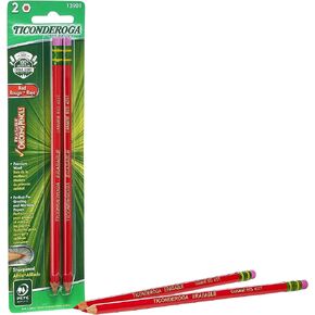 Ticonderoga® Erasable Checking Pencils, Presharpened, Carmine Red, Pack Of 12