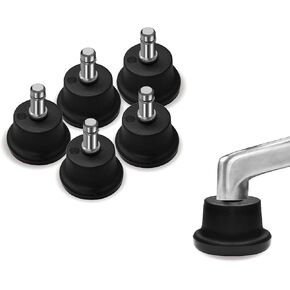 AXL Chair Glides for Office Chairs, Replace Casters with 2.4 Inch (61mm) Stationary Feet,High Bell Stationary Feet, Replace Wheels with Durable Glides – 5 Pack(High)