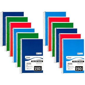 Mead Spiral Bound Notebook, College Rule, 6 X 9-1/2, 3 Subject 150 Sheets/Pad [Set of 2] in Kuwait