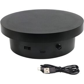 Rotating Display Stand Adjustable speed 5.1in Diameter 11lb Load capacity Type-C Power Supply for Photography Product, 3D Scanning, Turner Cup Displaying(13cm black)