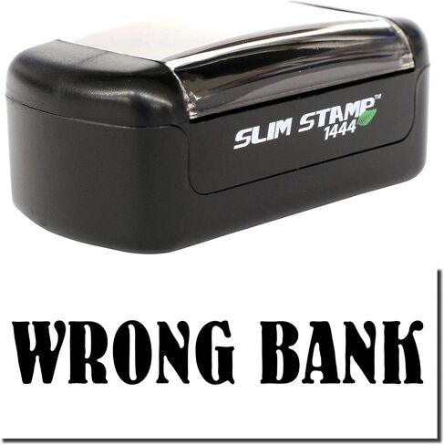 Self Inking Wrong Bank Stamp, Perfect for CPAS, Up to 5K Impressions, Available in 11 Ink Colors, Reinkable, Easy Press and Print Stamping, Size Approx 1/2" x 1-1/2" in Saudi Arabia