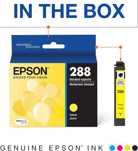 EPSON 288 DURABrite Ultra Ink Standard Capacity Yellow Cartridge (T288420-S) Works with Expression XP-330, XP-430, XP-434, XP-340, XP-440, XP-446 in Saudi Arabia