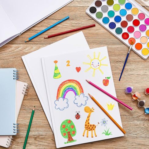 24 قطعة من الكتب الفارغة البيضاء من Fuutreo، دفاتر رسم فارغة بغلاف صلب، غلاف صلب للكمبيوتر الدفتري الفارغ، مجلة بيضاء للأطفال للقراءة والكتابة، 18 ورقة لكل منها، 11.46 × 8.5 بوصة in Saudi Arabia
