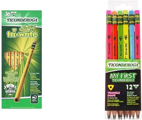 Ticonderoga® Tri-Write Pencils, With Erasers, #2 Lead, Yellow, Pack Of 36 in Saudi Arabia