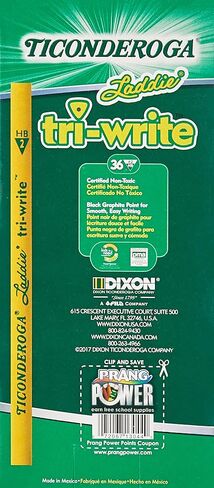 Ticonderoga® Tri-Write Pencils, With Erasers, #2 Lead, Yellow, Pack Of 36 in Saudi Arabia