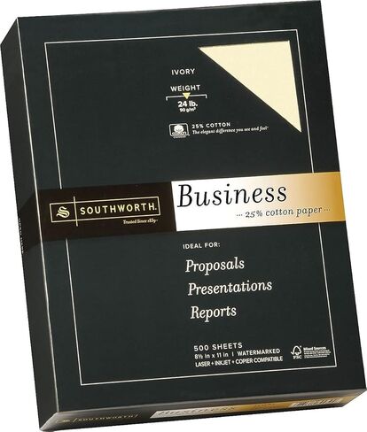 Southworth 404Ic 25% Cotton Business Paper Ivory 24 Lbs. Wove 8-1/2 X 11 500/Box Fsc in Saudi Arabia