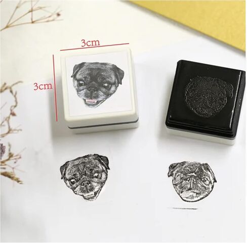 Personalized Photo Custom Stamp Customized Self-Inking Portrait Stamp from Photo - Couple Face Wedding Baby Shower Pet Graduation Gift Souvenir (B01-Blue,3x3cm) in Kuwait