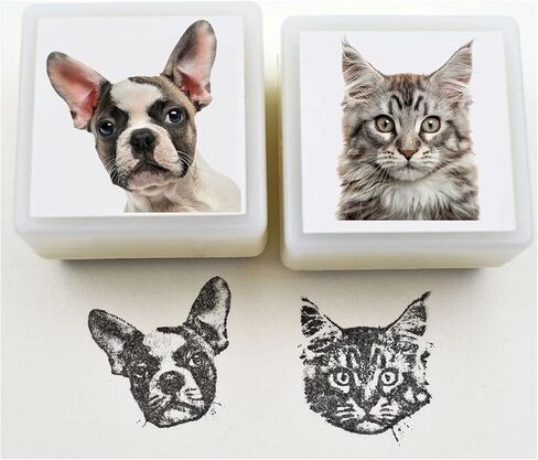 Personalized Photo Custom Stamp Customized Self-Inking Portrait Stamp from Photo - Couple Face Wedding Baby Shower Pet Graduation Gift Souvenir (B01-Blue,3x3cm) in Kuwait