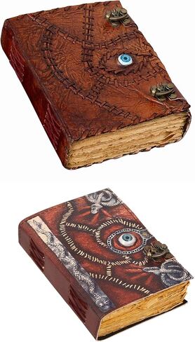 Hocus Pocus Book of Spells Handmade Vintage Leather Journal Notebook with Lock Book of Shadows and Spell Book Hocus Pocus 2 Spell Books with Real Spells Perfect for Halloween Decor Witchcraft Supplies in Saudi Arabia