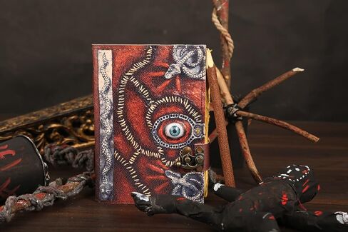 Hocus Pocus Book of Spells Handmade Vintage Leather Journal Notebook with Lock Book of Shadows and Spell Book Hocus Pocus 2 Spell Books with Real Spells Perfect for Halloween Decor Witchcraft Supplies in Saudi Arabia