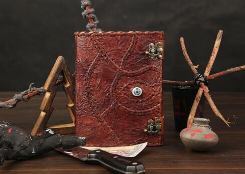 Hocus Pocus Book of Spells Handmade Vintage Leather Journal Notebook with Lock Book of Shadows and Spell Book Hocus Pocus 2 Spell Books with Real Spells Perfect for Halloween Decor Witchcraft Supplies in Saudi Arabia
