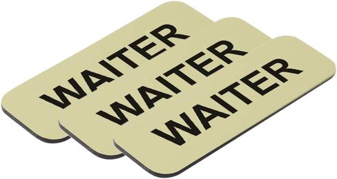 Waiter 1 x 3" Name Tag, Black (3 Pack) in Kuwait