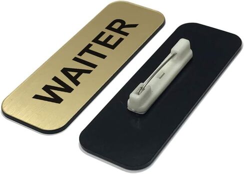 Waiter 1 x 3" Name Tag, Black (3 Pack) in Kuwait