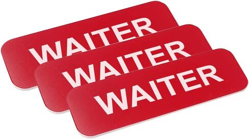 Waiter 1 x 3" Name Tag, Black (3 Pack) in Kuwait