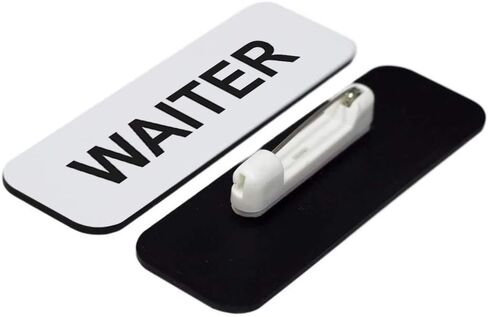 Waiter 1 x 3" Name Tag, Black (3 Pack) in Kuwait