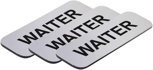 Waiter 1 x 3" Name Tag, Black (3 Pack) in Kuwait