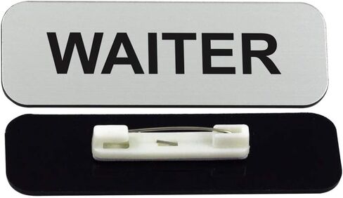 Waiter 1 x 3" Name Tag, Black (3 Pack) in Kuwait