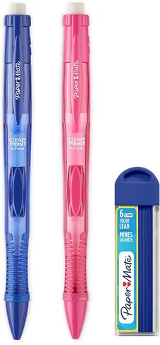 Paper Mate Clearpoint Color Lead Mechanical Pencils, 0.7mm, Assorted Colors, 2 Count in Kuwait