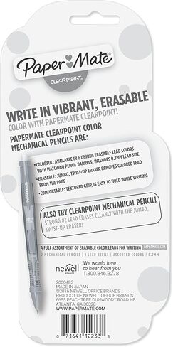 Paper Mate Clearpoint Color Lead Mechanical Pencils, 0.7mm, Assorted Colors, 2 Count in Kuwait