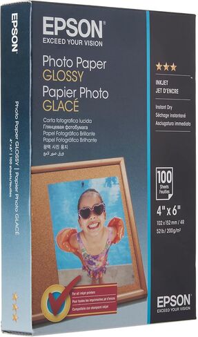 Epson Photo Paper Glossy - Borderless - S042038, 4" x 6" (100 sheets) in Saudi Arabia