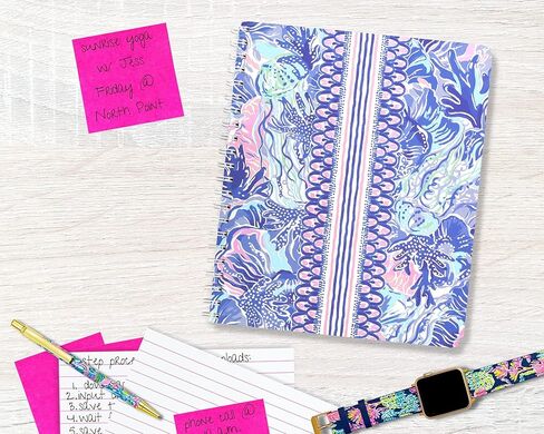Lilly Pulitzer Large Hardcover Spiral Notebook, 11" x 9.5" with 160 College Ruled Pages, Aquadesiac in Kuwait