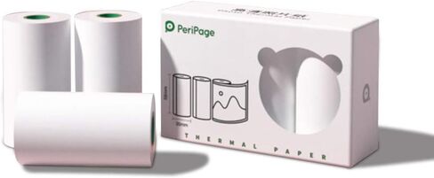 Peripage Mini Printer Paper Sticker, Self-Adhesive Thermal Paper colorless Sticky Paper for PeriPage A6 Printer, Waterproof, Oilproof, Scratchproof, BPA Box Pack, 3 Roll, 3.5m/roll in Saudi Arabia