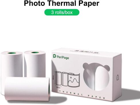 Peripage Mini Printer Paper Sticker, Self-Adhesive Thermal Paper colorless Sticky Paper for PeriPage A6 Printer, Waterproof, Oilproof, Scratchproof, BPA Box Pack, 3 Roll, 3.5m/roll in Saudi Arabia