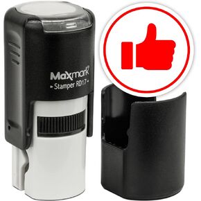 MaxMark Round Self Inking Emoji Stamp - Like - Green Ink in Saudi Arabia