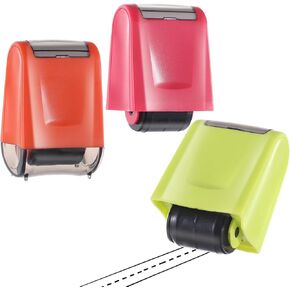 Dashed Handwriting Lines Practice Roller - Small, Powerful, Convenient | Teacher Supplies for Classroom, Confidential Roller Teacher Stamps Handwriting Practice（Pink Orange Green3pcs）